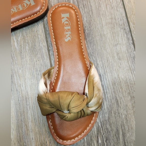 Kork-Ease Women's Light Green Soleil Tiedye Tan  Knot Slide Sandals Size 6 - Picture 3 of 6